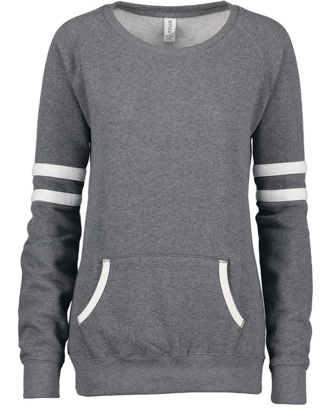 LADIES VARSITY FLEECE CREWNECK PULLOVER