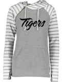 LADIES STRIPED DOUBLE HOOD PULLOVER