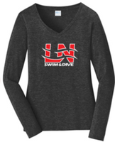 LN BOYS SWIM & DIVE WOMEN'S LONG SLEEVE V-NECK TEE