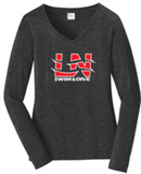 LN BOYS SWIM & DIVE WOMEN'S LONG SLEEVE V-NECK TEE
