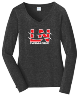 LN BOYS SWIM & DIVE WOMEN'S LONG SLEEVE V-NECK TEE