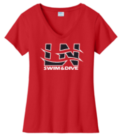 LN BOYS SWIM & DIVE WOMEN'S V-NECK TEE