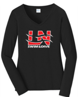 LN BOYS SWIM & DIVE WOMEN'S LONG SLEEVE V-NECK TEE