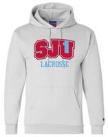 SJU LACROSSE EMBROIDERED CHAMPION POWERBLEND HOODED SWEATSHIRT