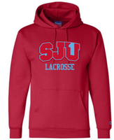 SJU LACROSSE EMBROIDERED CHAMPION POWERBLEND HOODED SWEATSHIRT