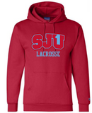 SJU LACROSSE EMBROIDERED CHAMPION POWERBLEND HOODED SWEATSHIRT