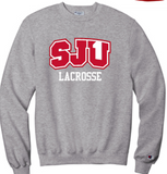 SJU LACROSSE EMBROIDERED CHAMPION POWERBLEND CREWNECK SWEATSHIRT