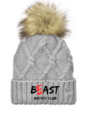 BEAST HOCKEY FAUX FUR POM BEANIE