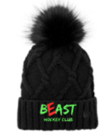 BEAST HOCKEY FAUX FUR POM BEANIE