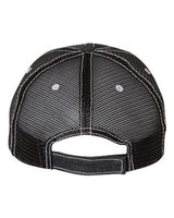 HERRINGBONE UNSTRUCTURED CONTRAST STITCH TRUCKER CAP
