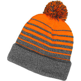 ORANGE GRADIENT BEANIE w/ TIGERS EMBROIDERED
