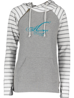 HFSC LADIES STRIPED DOUBLE HOOD PULLOVER