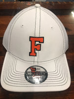 STRETCH TO FIT MESH HAT - WHITE WITH F DESIGN