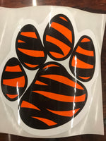 TIGER PAW STRIPED DECAL